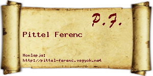 Pittel Ferenc névjegykártya